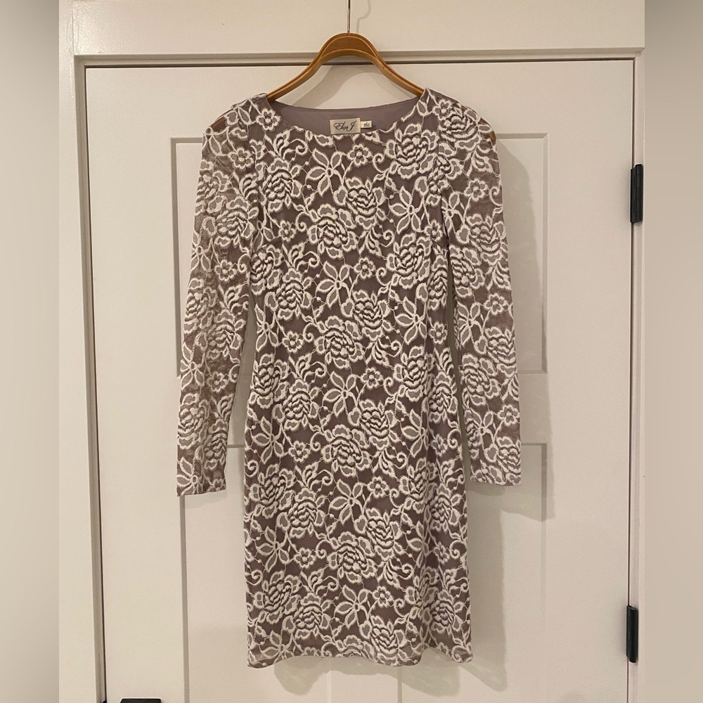 Eliza J White Lace Sheath Dress 0